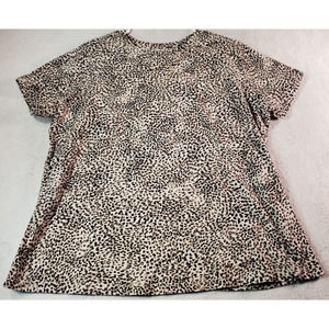 Athleta Top Womens Size 1X Leopard Print Short Sleeve T-Shirt